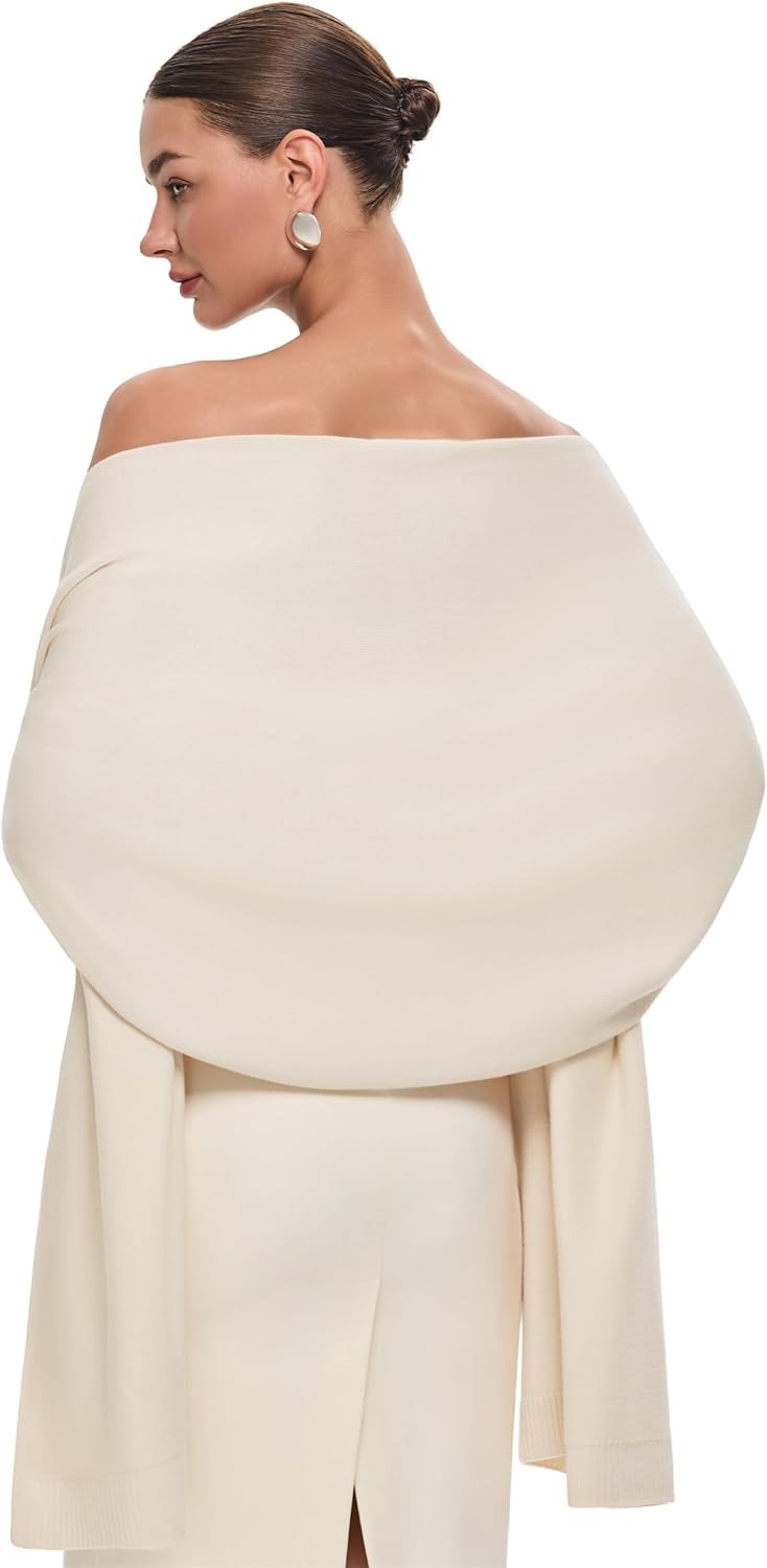 Puli Women's Pashmina Shawl Wraps for Evening Dress Large Scarf Blanket Long Wedding Bridal Winter Warm Shoulder Wrap - Beige Puli Women's Pashmina Shawl Wraps for Evening Dress Large Scarf Blanket Long Wedding Bridal Winter Warm Shoulder Wrap - Beige