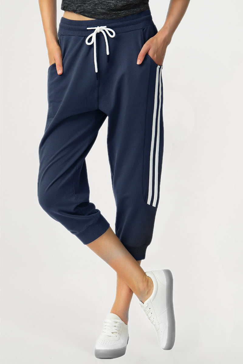 Women's Capri Jogger Sweatpants with Pockets Gym Running