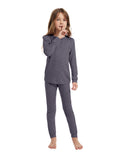 Woolcano Kid's 190g Merino Wool Unisex Base Layer Set Lightweight Thermal Underwear