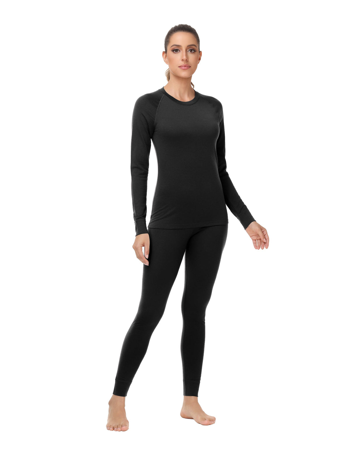 Woolcano Women's 190g Merino Wool Base Layer Set Lightweight Thermal Underwear