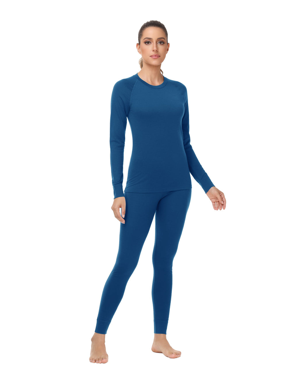 Woolcano Women's 190g Merino Wool Base Layer Set Lightweight Thermal Underwear