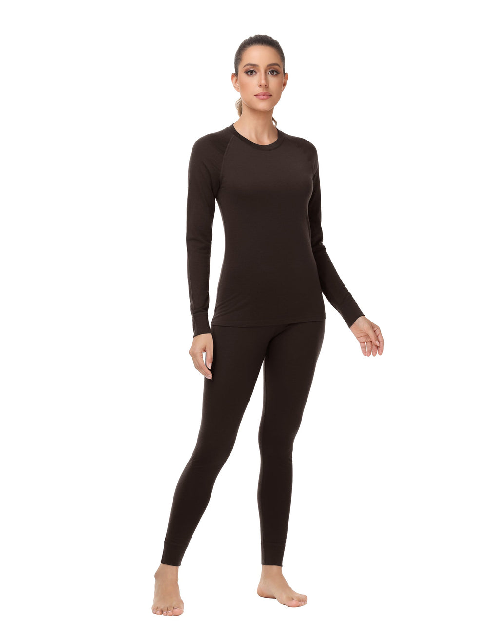 Woolcano Women's 190g Merino Wool Base Layer Set Lightweight Thermal Underwear