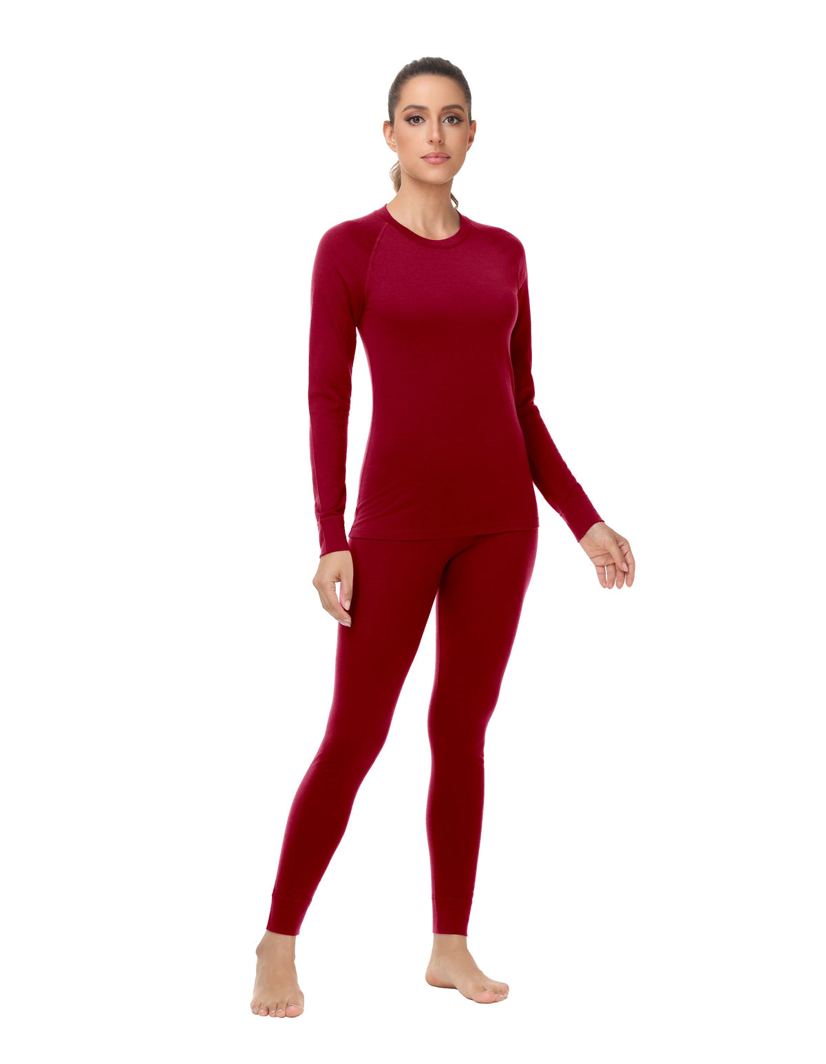 Woolcano Women's 190g Merino Wool Base Layer Set Lightweight Thermal Underwear