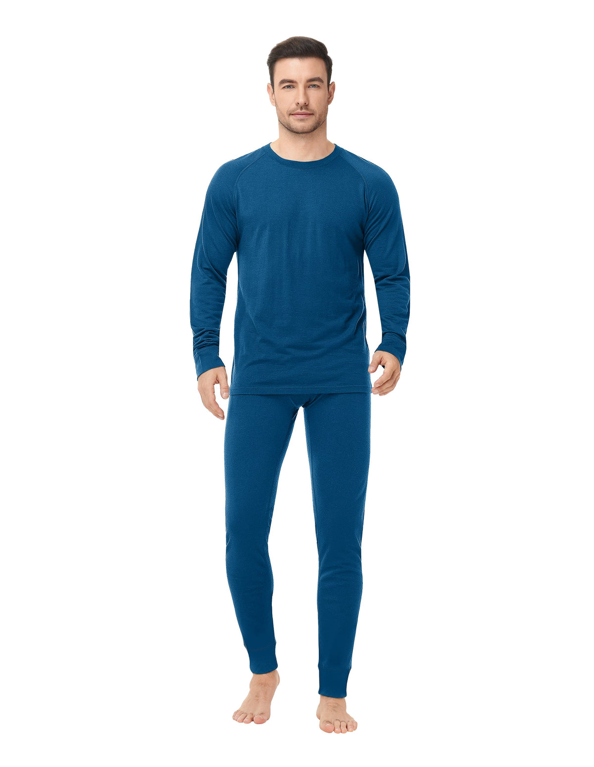 Woolcano Men’s 260g Merino Wool Base Layer Set Lightweight Thermal Underwear