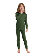 Woolcano Kid's 190g Merino Wool Unisex Base Layer Set Lightweight Thermal Underwear