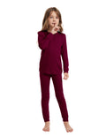 Woolcano Kid's 190g Merino Wool Unisex Base Layer Set Lightweight Thermal Underwear