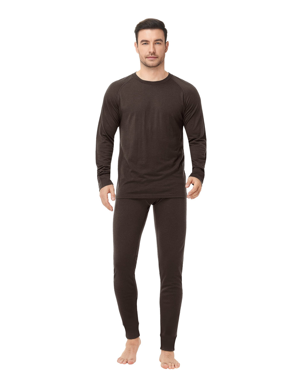 Woolcano Men’s 260g Merino Wool Base Layer Set Lightweight Thermal Underwear