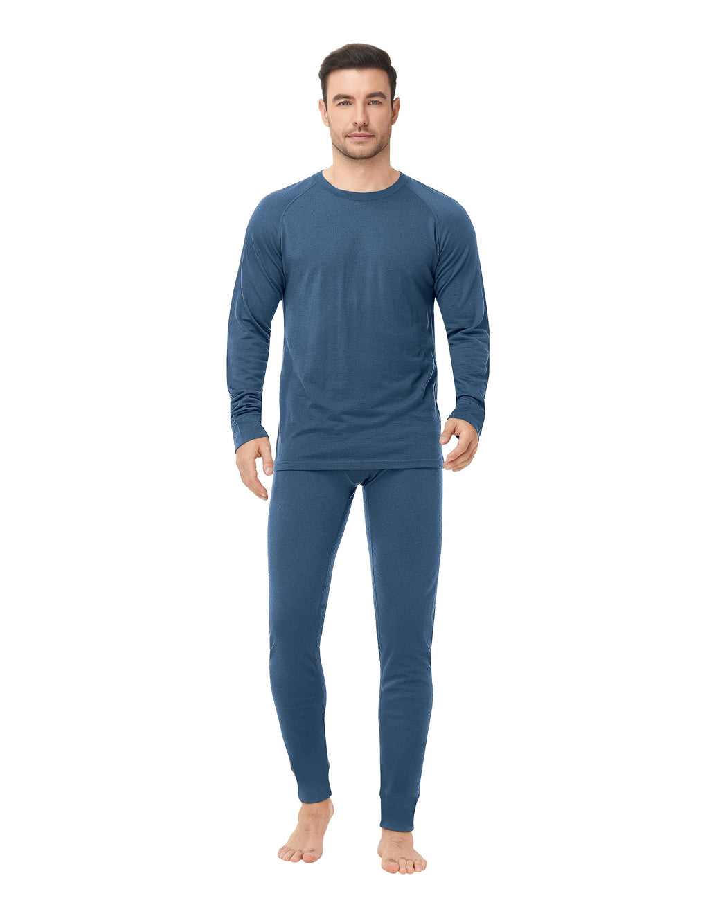 Woolcano Men’s 260g Merino Wool Base Layer Set Lightweight Thermal Underwear