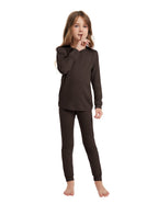Woolcano Kid's 190g Merino Wool Unisex Base Layer Set Lightweight Thermal Underwear