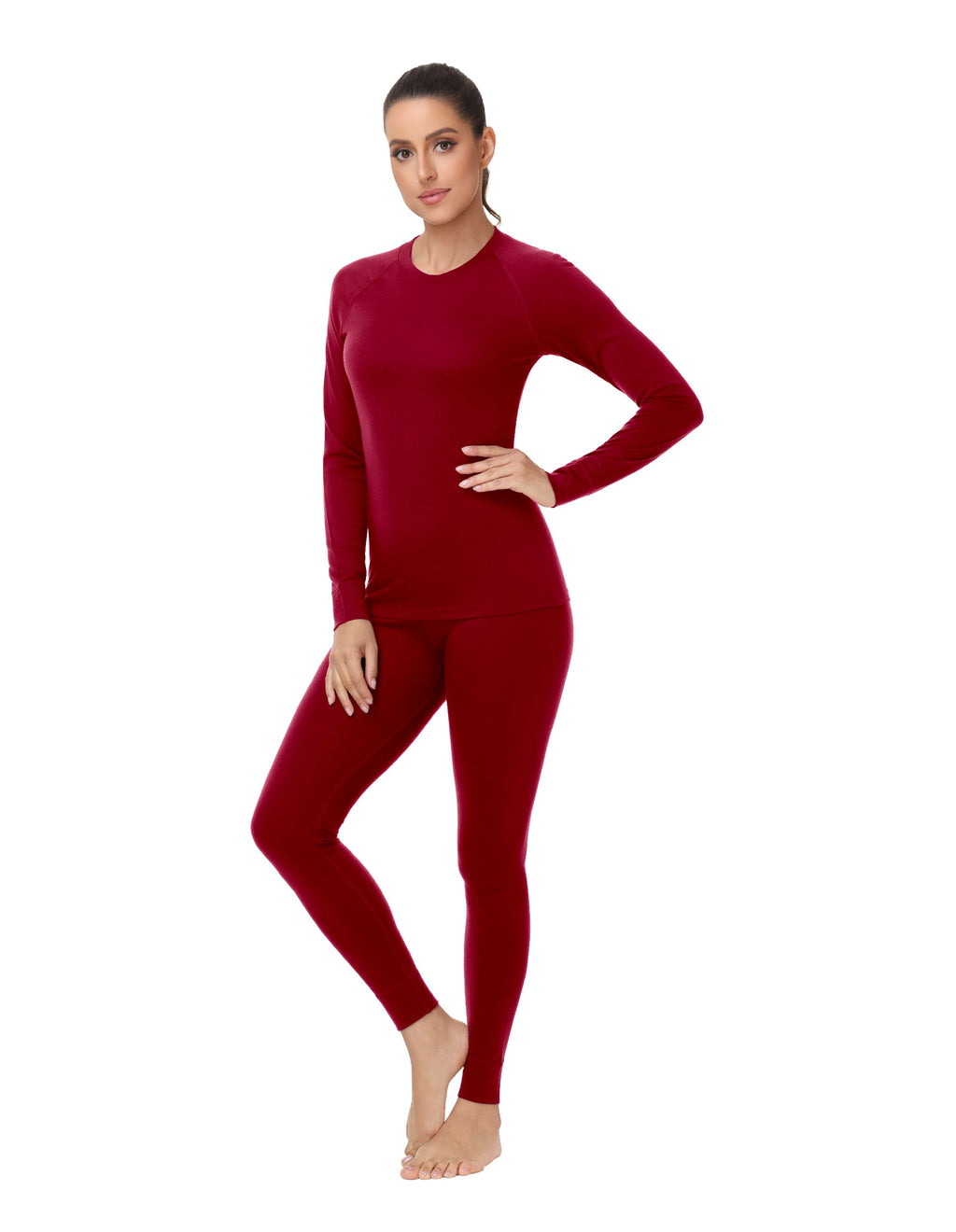 Woolcano Women's 260g Merino Wool Base Layer Set Lightweight Thermal Underwear