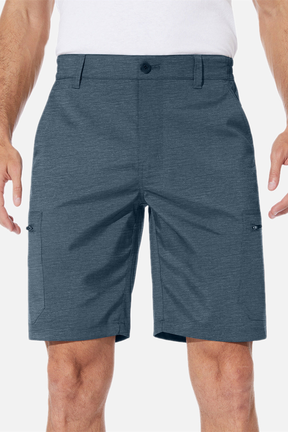 PULI Men's Stretch Golf Shorts Dress Flat Front Hybrid 9 Inch