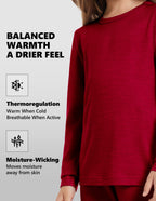 Woolcano Kid's 190g Merino Wool Unisex Base Layer Set Lightweight Thermal Underwear