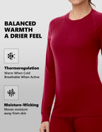Woolcano Women's 190g Merino Wool Base Layer Set Lightweight Thermal Underwear
