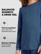 Woolcano Kid's 190g Merino Wool Unisex Base Layer Set Lightweight Thermal Underwear