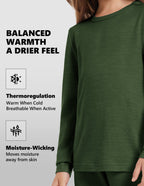 Woolcano Kid's 190g Merino Wool Unisex Base Layer Set Lightweight Thermal Underwear