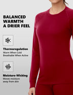 Woolcano Women's 260g Merino Wool Base Layer Set Lightweight Thermal Underwear