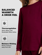 Woolcano Kid's 190g Merino Wool Unisex Base Layer Set Lightweight Thermal Underwear