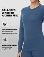 Woolcano Women's 190g Merino Wool Base Layer Set Lightweight Thermal Underwear