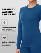 Woolcano Women's 190g Merino Wool Base Layer Set Lightweight Thermal Underwear