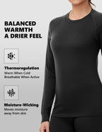 Woolcano Women's 190g Merino Wool Base Layer Set Lightweight Thermal Underwear