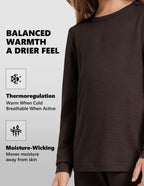 Woolcano Kid's 190g Merino Wool Unisex Base Layer Set Lightweight Thermal Underwear