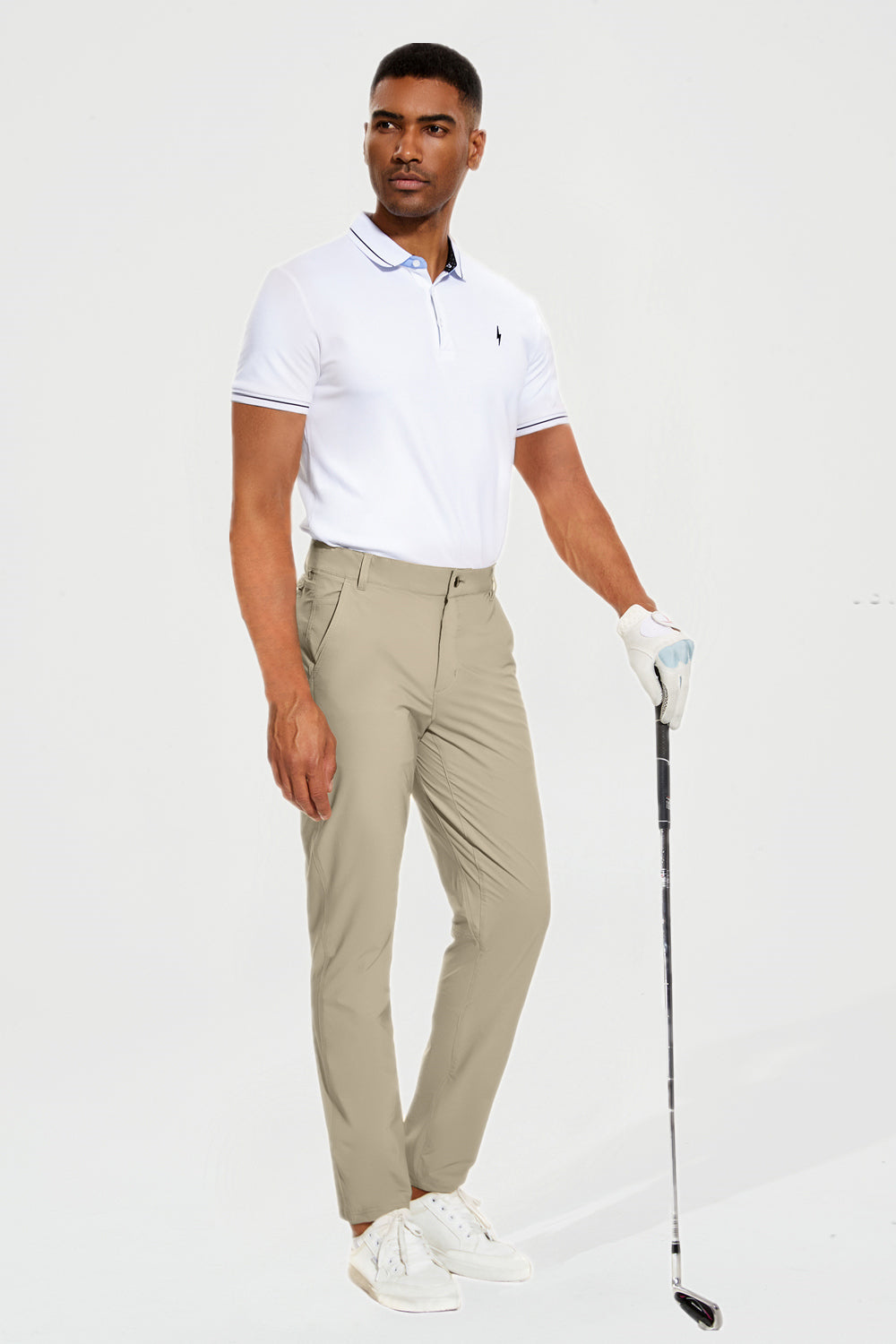 PULI Golf Pants Men Stretch Slim Fit Quick Dry Lightweight