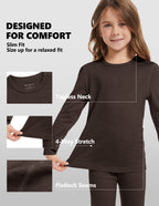 Woolcano Kid's 190g Merino Wool Unisex Base Layer Set Lightweight Thermal Underwear