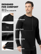 Woolcano Men’s 190g Merino Wool Base Layer Shirt Lightweight Thermal Underwear Top