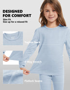 Woolcano Kid's 190g Merino Wool Unisex Base Layer Set Lightweight Thermal Underwear