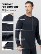 Woolcano Men’s 190g Merino Wool Base Layer Set Lightweight Thermal Underwear