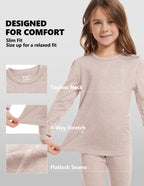 Woolcano Kid's 190g Merino Wool Unisex Base Layer Set Lightweight Thermal Underwear