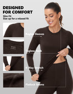 Woolcano Women's 190g Merino Wool Base Layer Set Lightweight Thermal Underwear