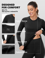 Woolcano Women's 190g Merino Wool Base Layer Set Lightweight Thermal Underwear