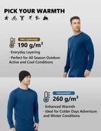 Woolcano Men’s 260g Merino Wool Base Layer Set Lightweight Thermal Underwear