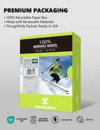 Woolcano Women's 190g Merino Wool Base Layer Set Lightweight Thermal Underwear