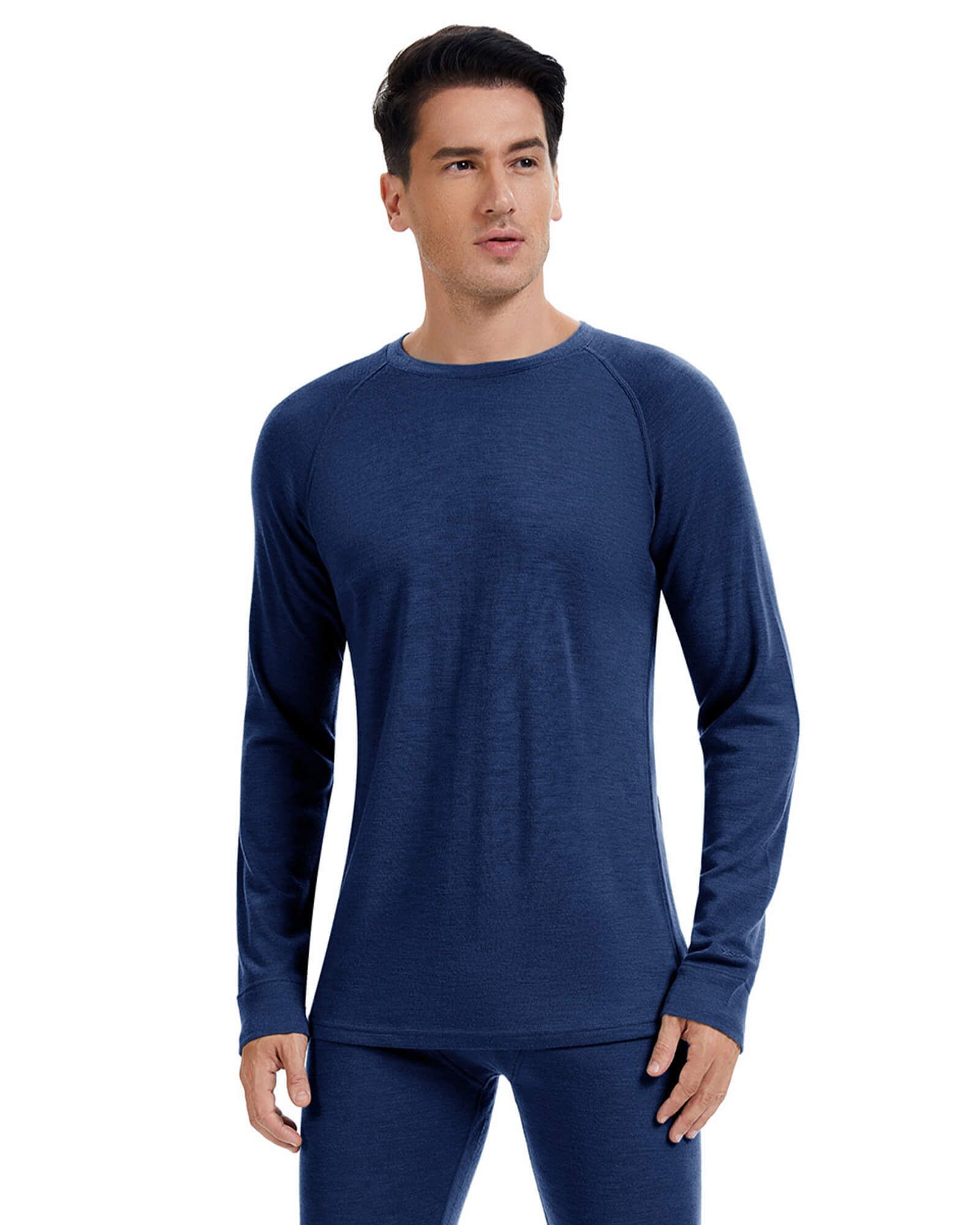 Woolcano Men’s 190 Merino Wool Base Layer Shirt Lightweight Thermal Underwear Top