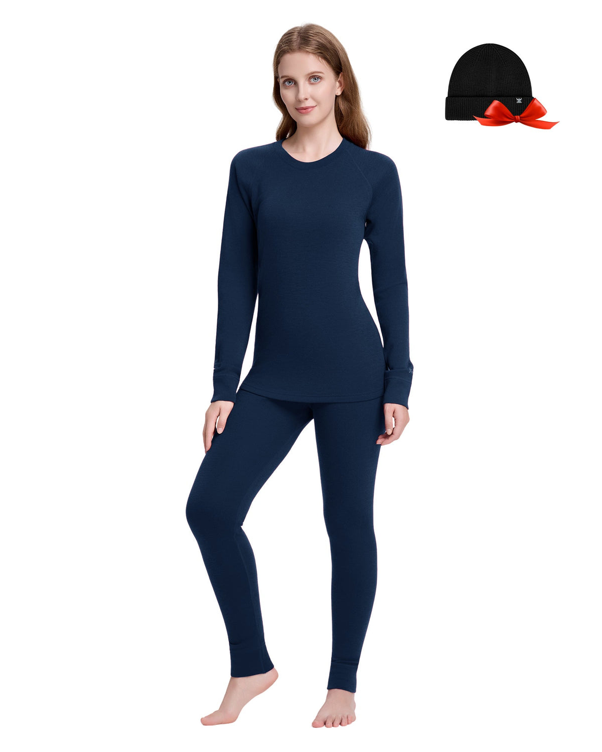Woolcano Women's 260g Merino Wool Base Layer Set Lightweight Thermal Underwear