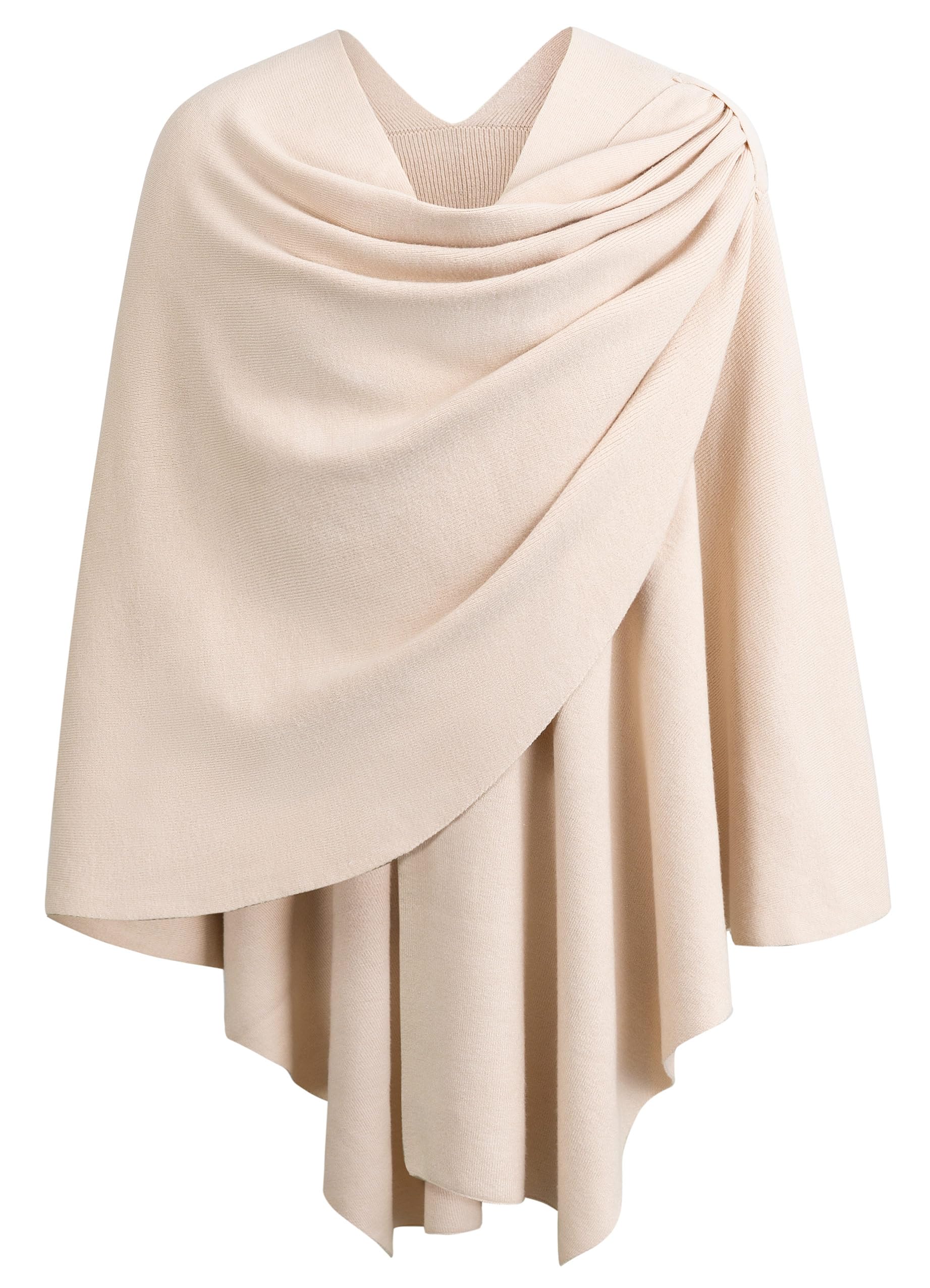 PULI Women's Large Cross Front Poncho Sweater Wraps Topper Knitted Elegant Shawls Cape for Fall Winter
