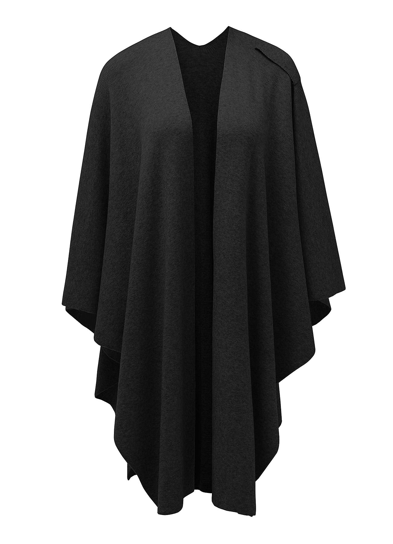 PULI Women's Large Cross Front Poncho Sweater Wraps Topper Knitted Elegant Shawls Cape for Fall Winter
