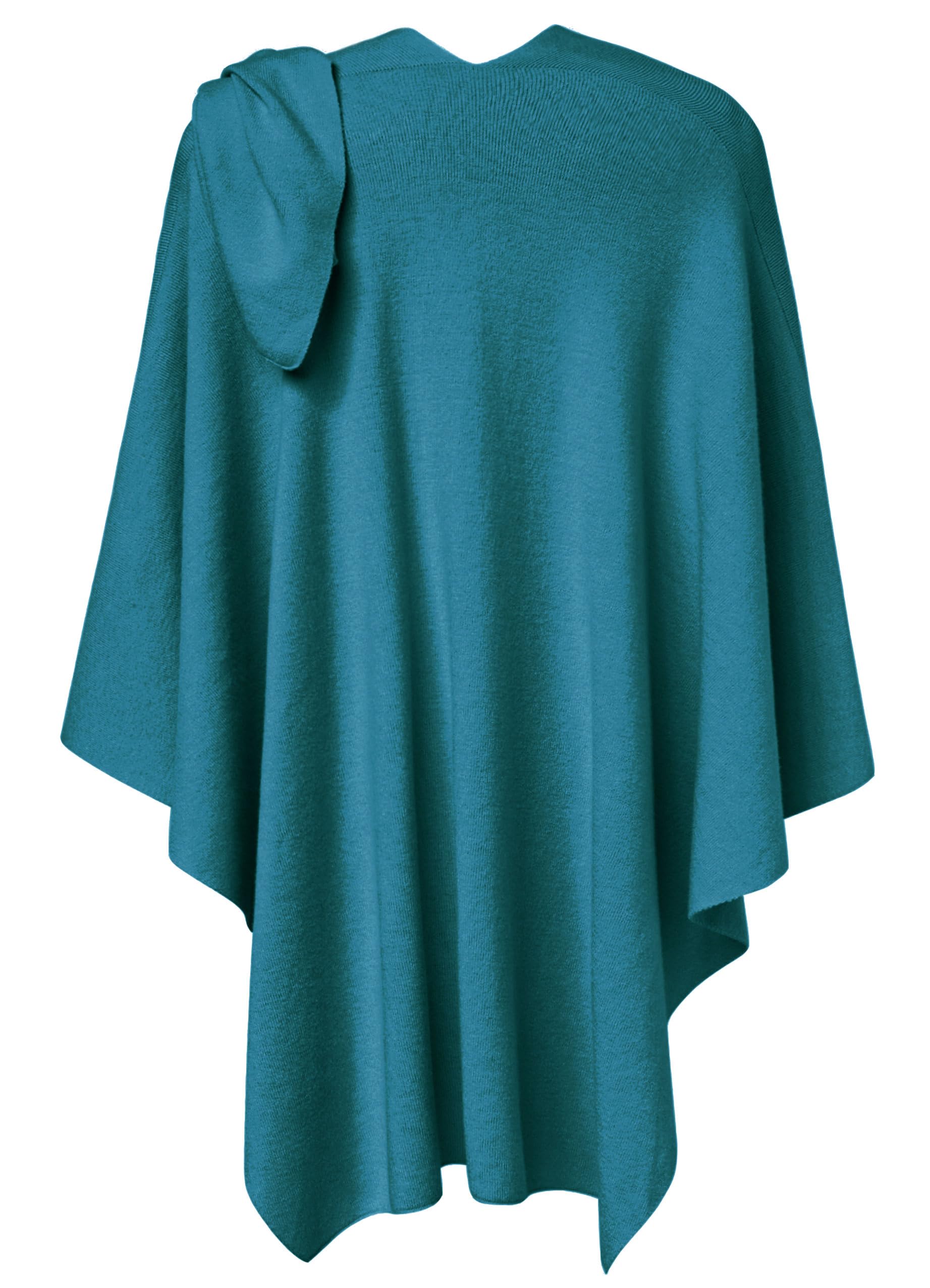 PULI Women's Large Cross Front Poncho Sweater Wraps Topper Knitted Elegant Shawls Cape for Fall Winter