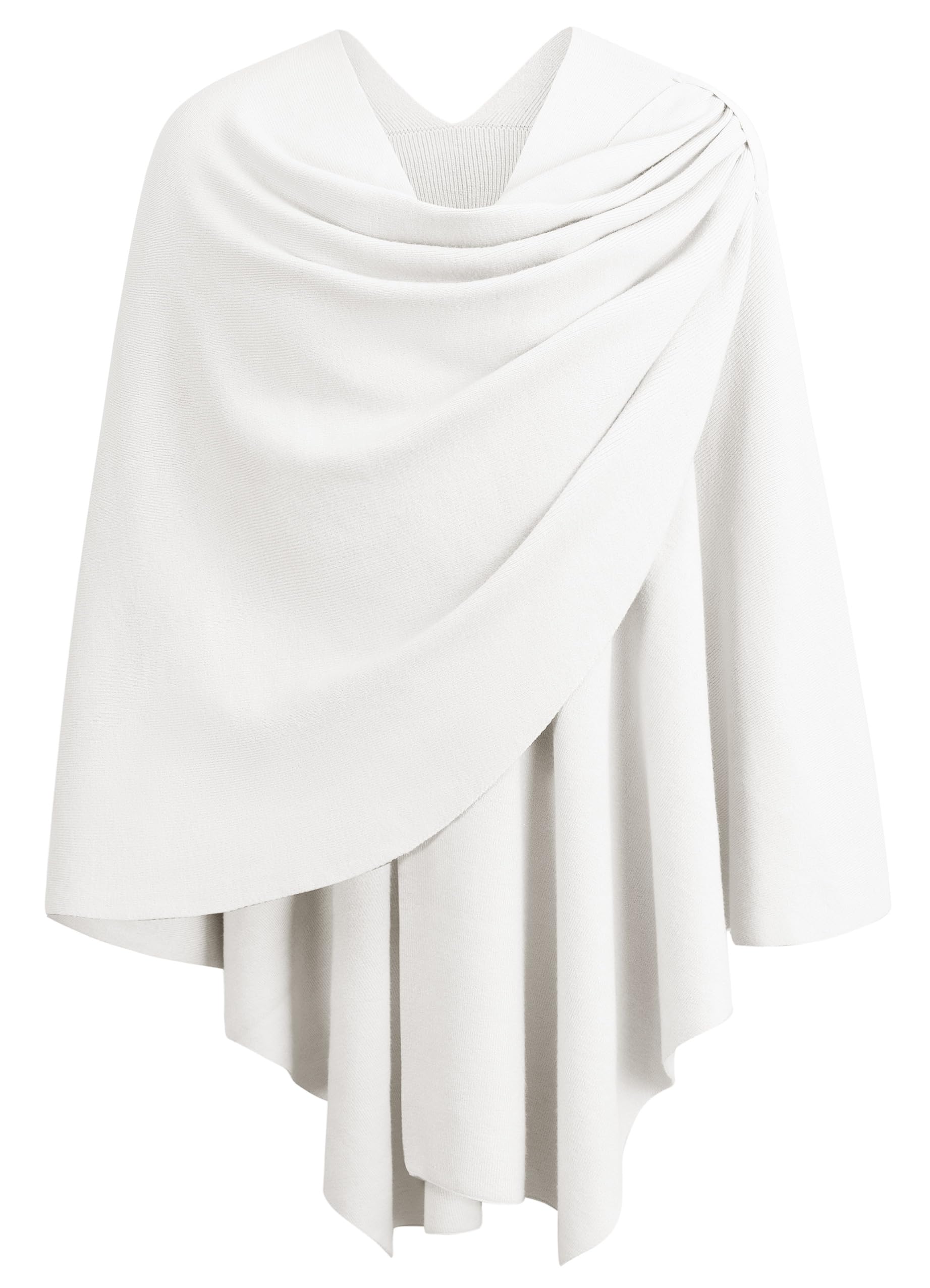 PULI Women's Large Cross Front Poncho Sweater Wraps Topper Knitted Elegant Shawls Cape for Fall Winter