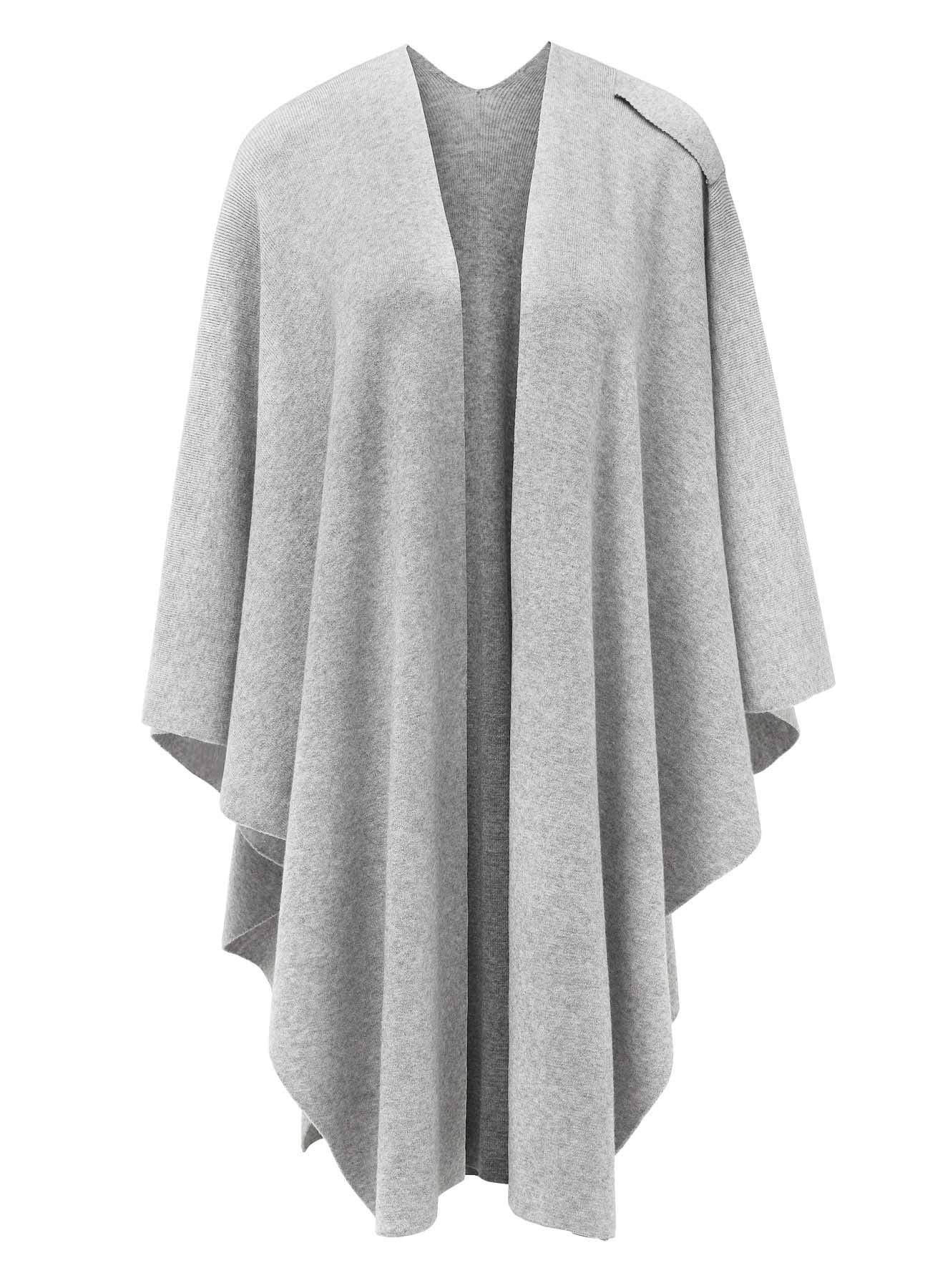 PULI Women's Large Cross Front Poncho Sweater Wraps Topper Knitted Elegant Shawls Cape for Fall Winter