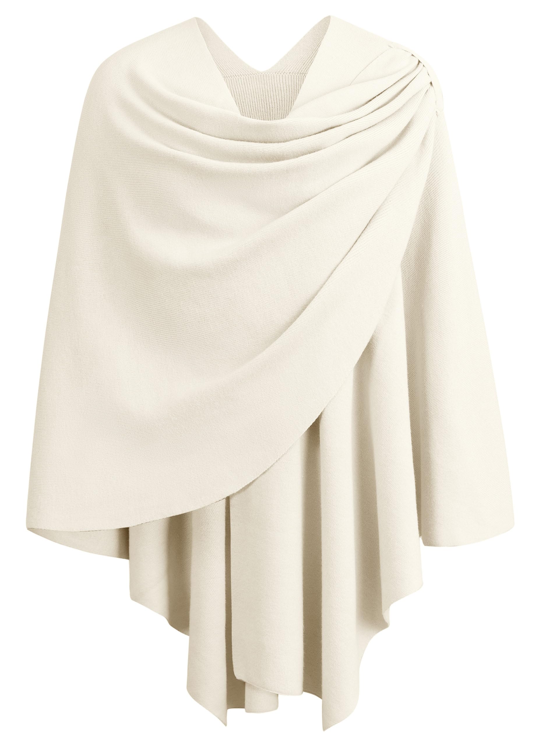 PULI Women's Large Cross Front Poncho Sweater Wraps Topper Knitted Elegant Shawls Cape for Fall Winter