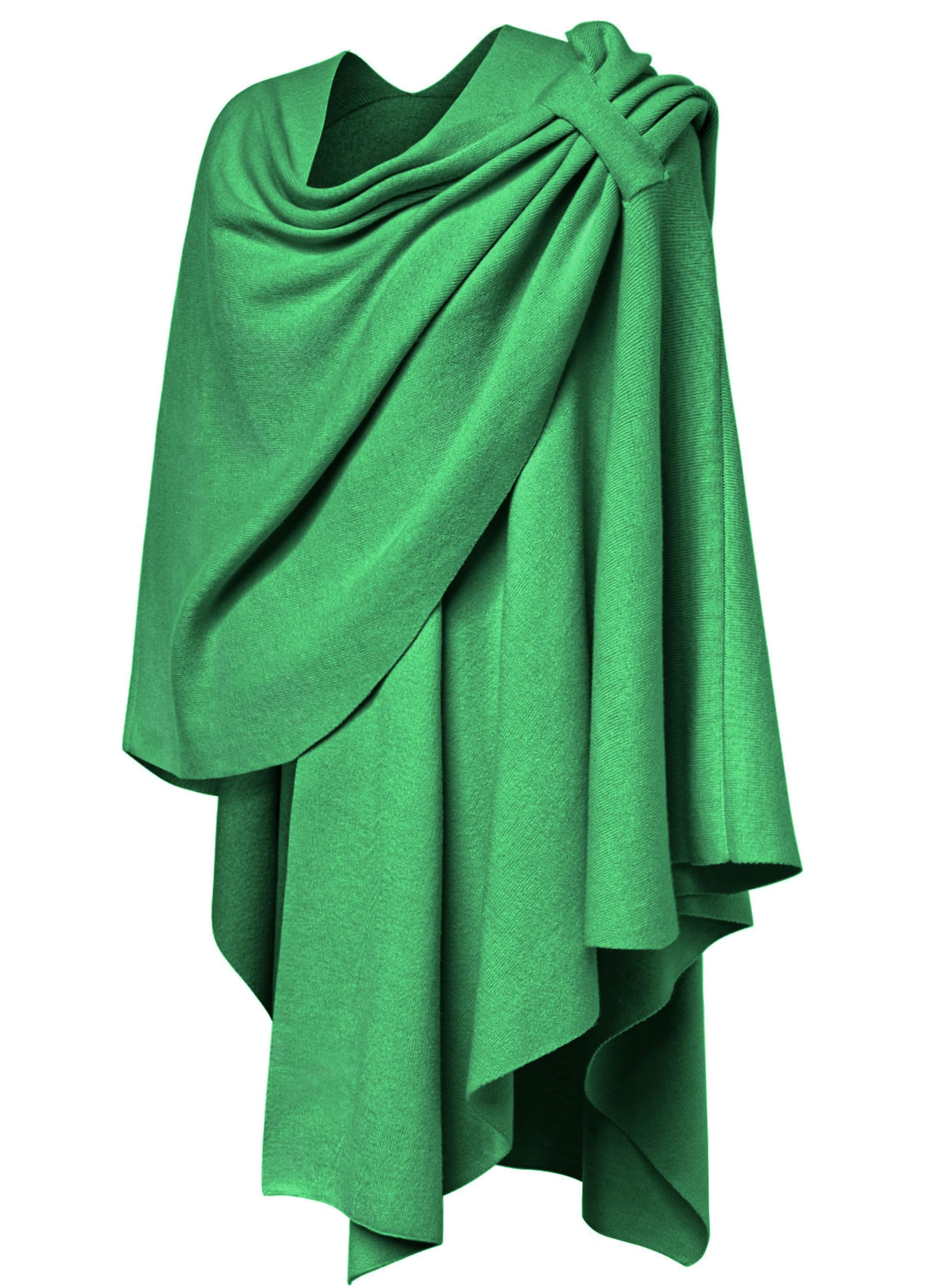 PULI Women's Large Cross Front Poncho Sweater Wraps Topper Knitted Elegant Shawls Cape for Fall Winter