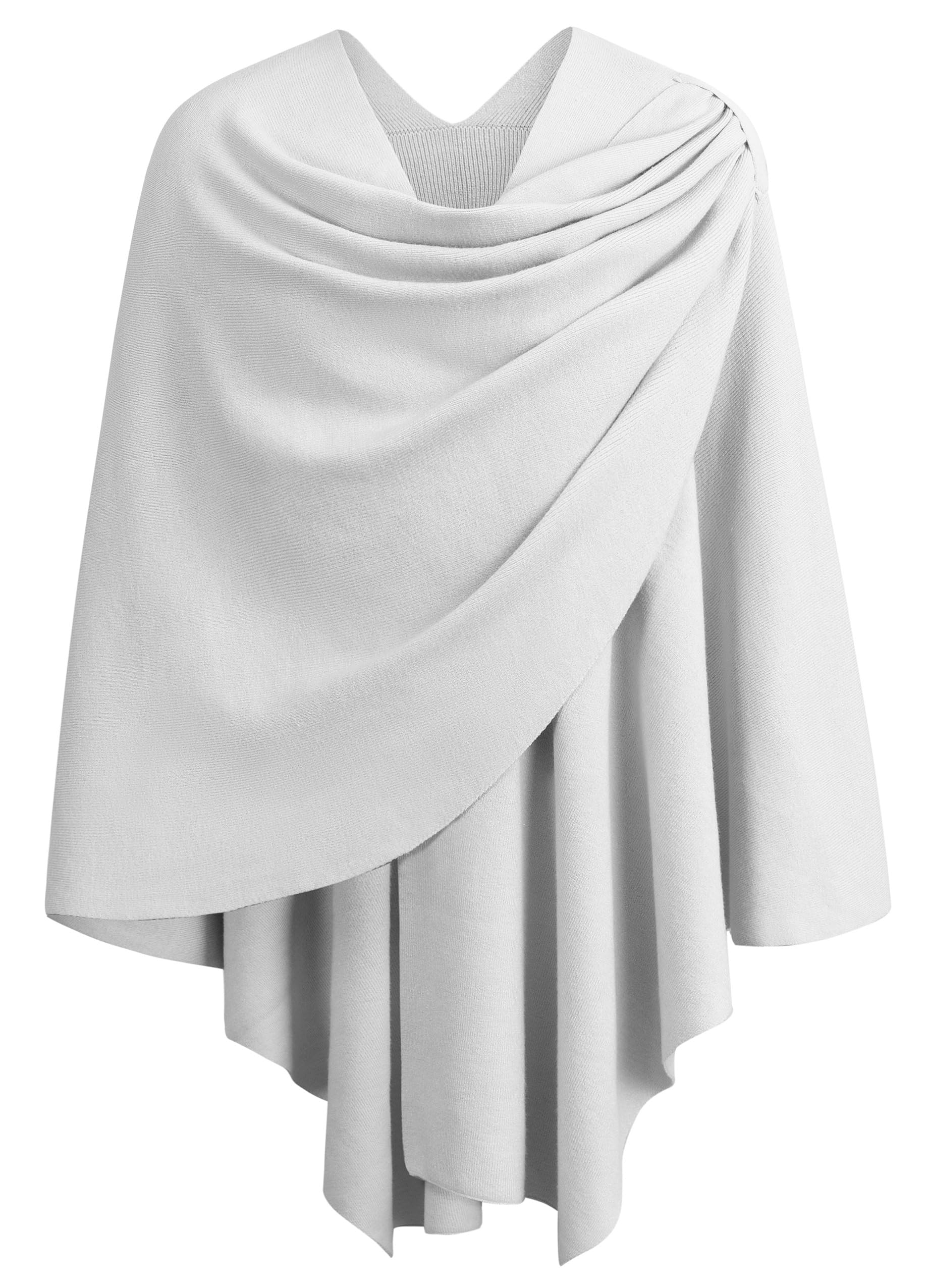 PULI Women's Large Cross Front Poncho Sweater Wraps Topper Knitted Elegant Shawls Cape for Fall Winter