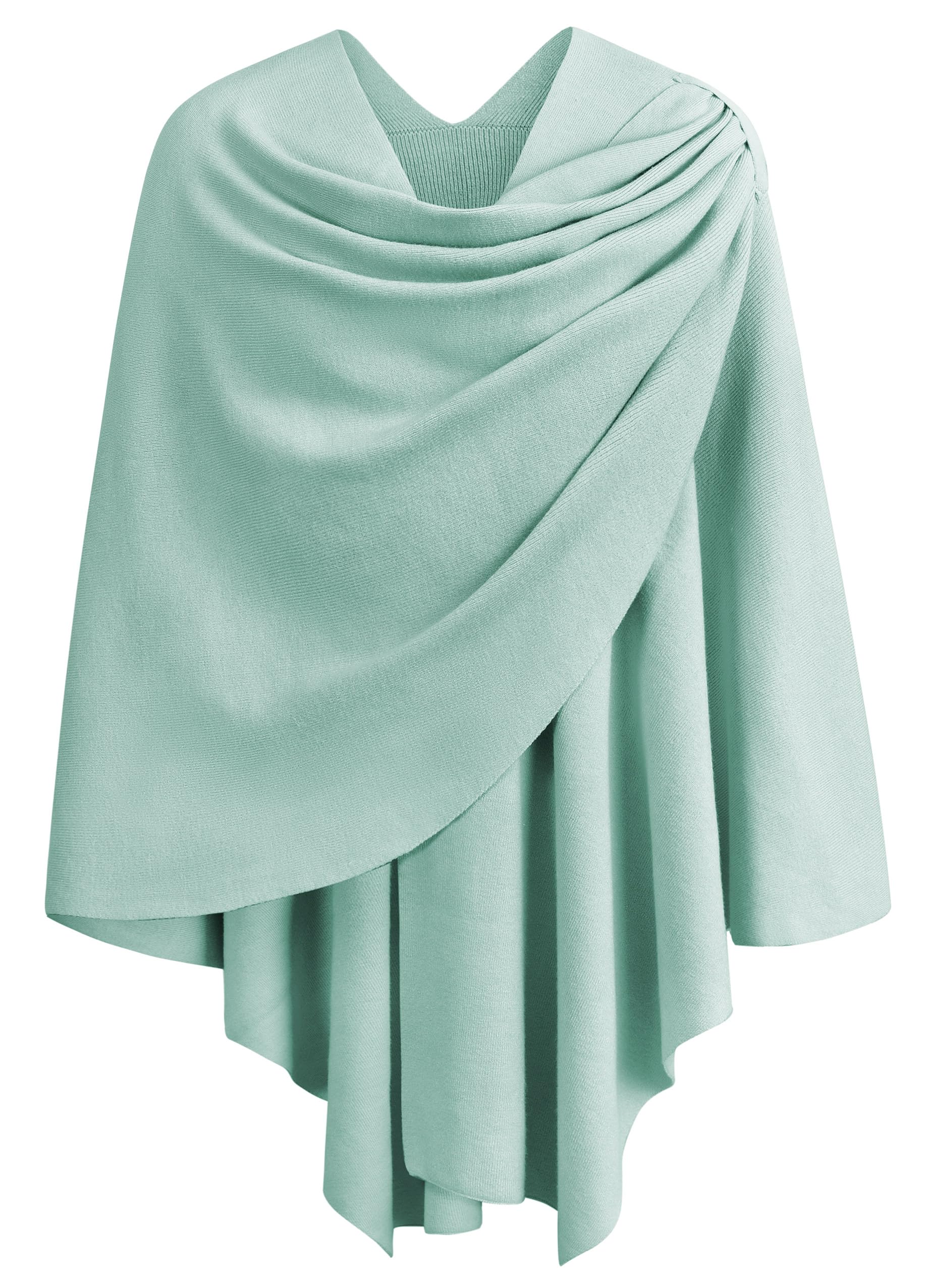 PULI Women's Large Cross Front Poncho Sweater Wraps Topper Knitted Elegant Shawls Cape for Fall Winter