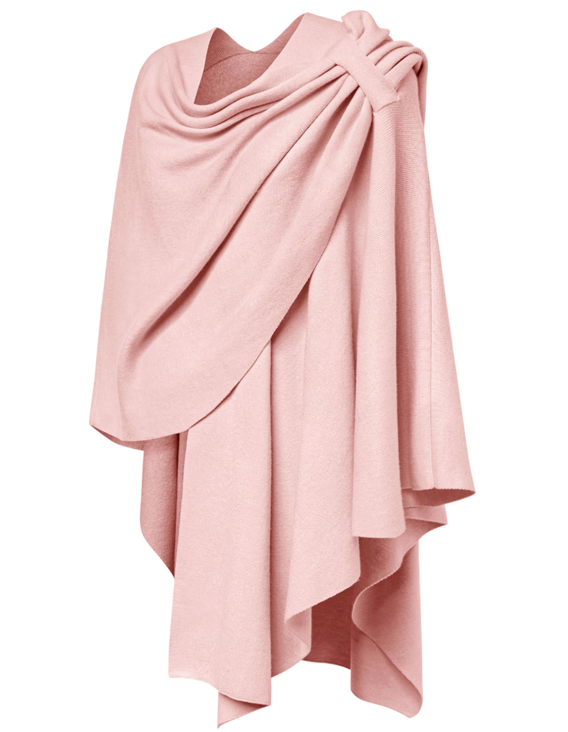 PULI Women's Large Cross Front Poncho Sweater Wraps Topper Knitted Elegant Shawls Cape for Fall Winter