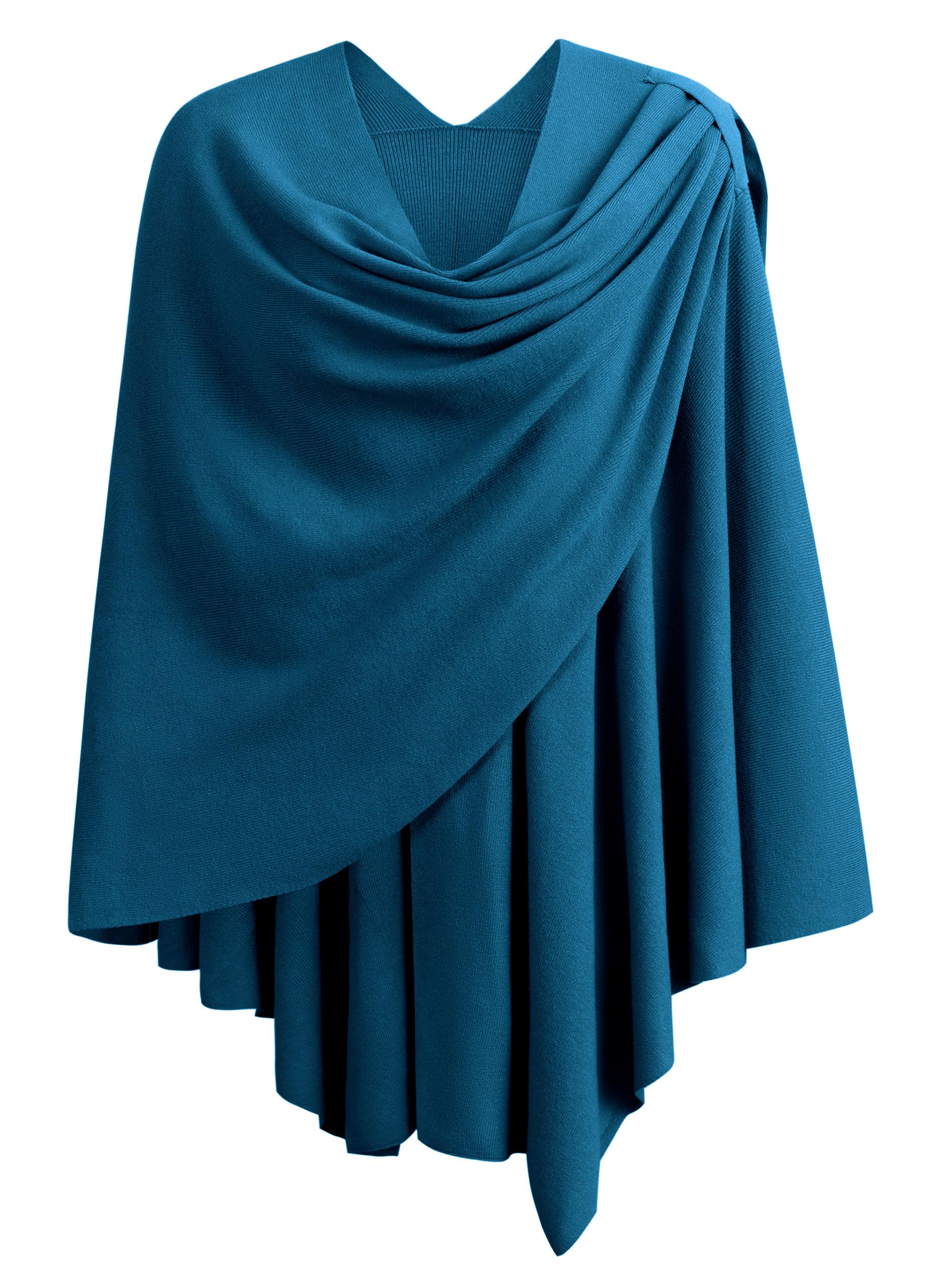 PULI Women's Large Cross Front Poncho Sweater Wraps Topper Knitted Elegant Shawls Cape for Fall Winter