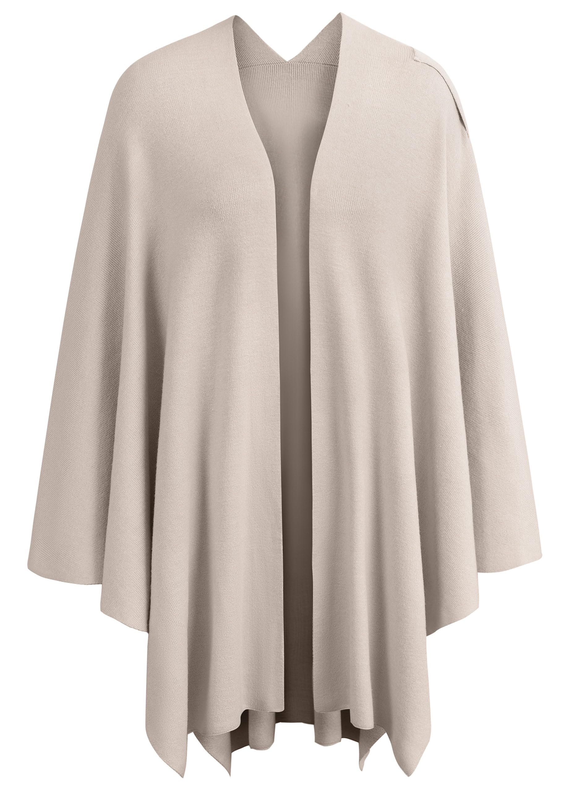 PULI Women's Large Cross Front Poncho Sweater Wraps Topper Knitted Elegant Shawls Cape for Fall Winter