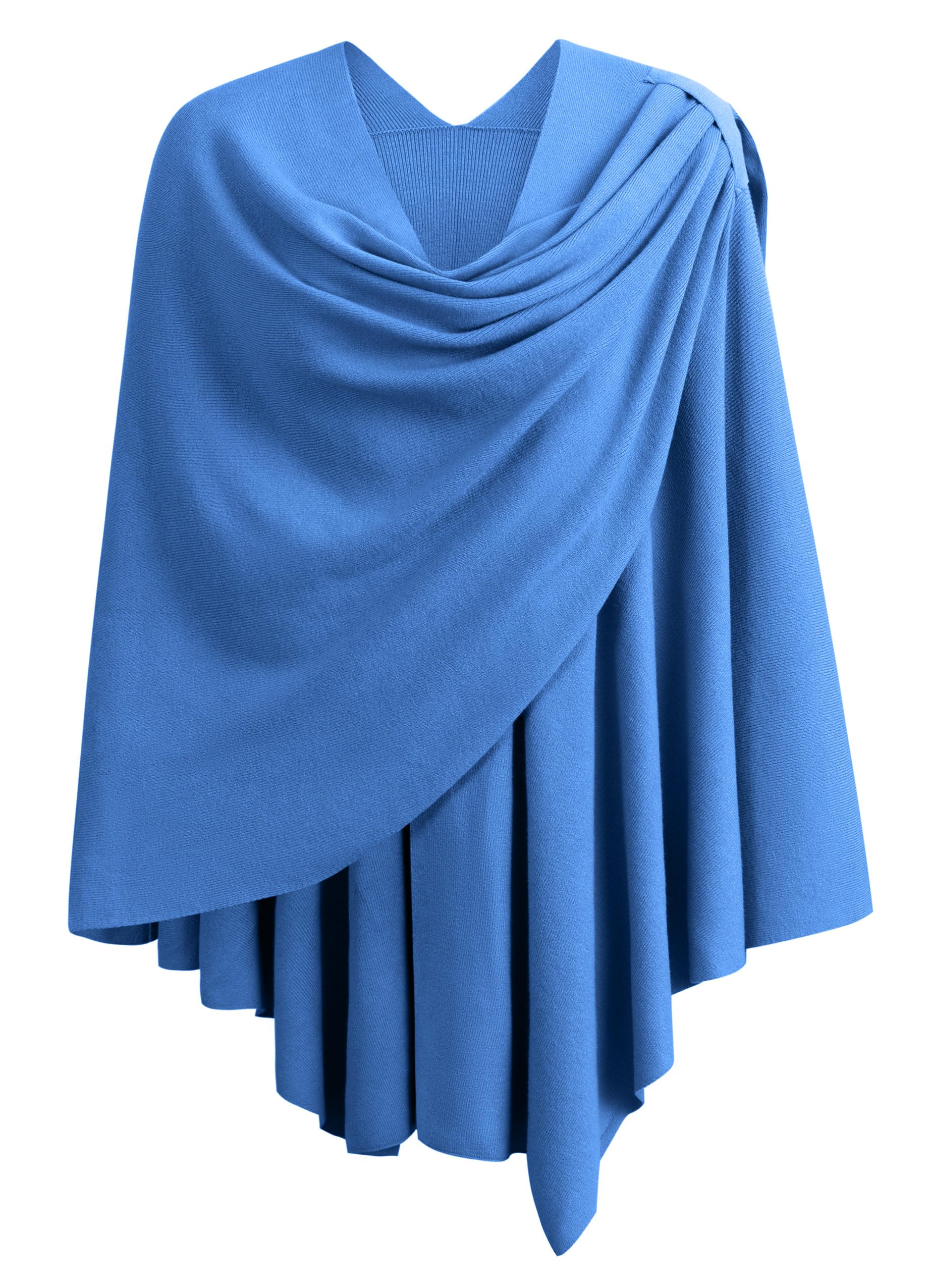 PULI Women's Large Cross Front Poncho Sweater Wraps Topper Knitted Elegant Shawls Cape for Fall Winter